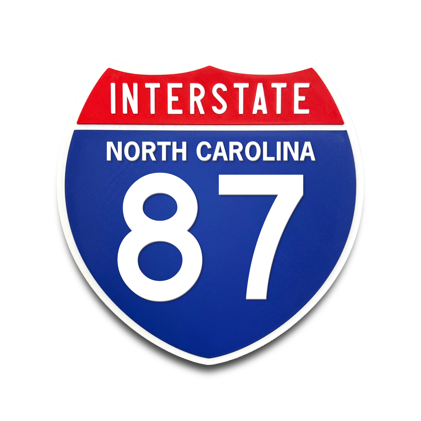 Interstate 87 North Carolina road sign replica front view