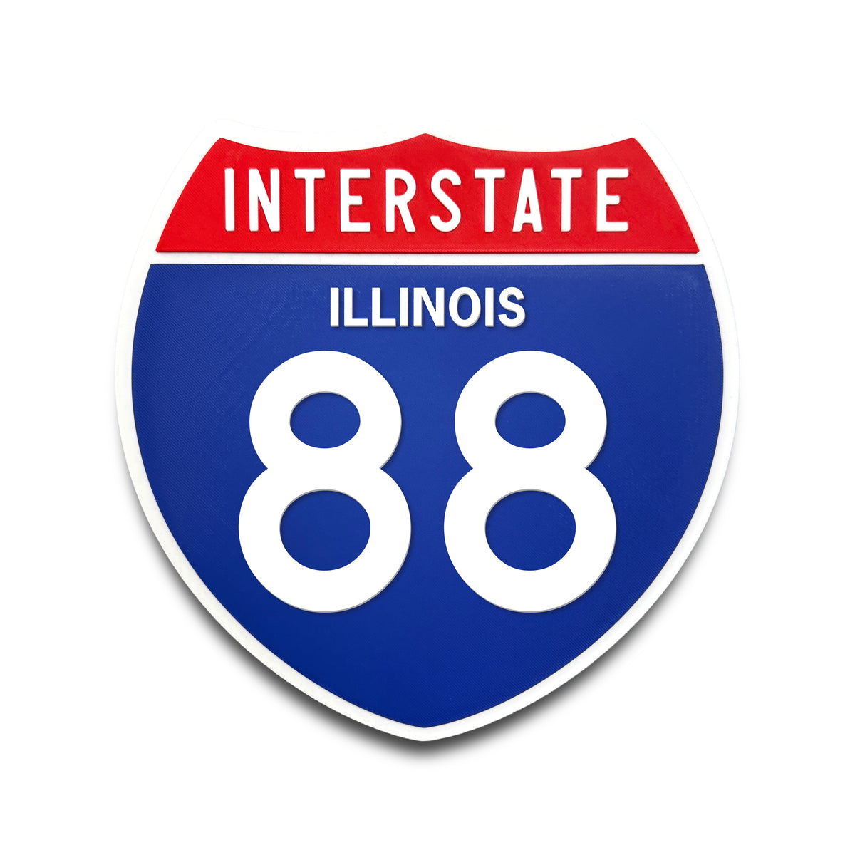 Interstate 88 Illinois road sign replica front view