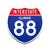 Interstate 88 Illinois road sign replica front view