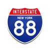 Interstate 88 New York road sign replica front view