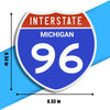 Interstate 96 Road Sign Replica – Personalized Travel Sign | Home & Office Wall Decor (8.54” x 8.53”)