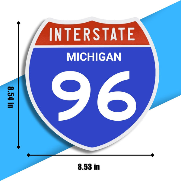 Interstate 96 Road Sign Replica – Personalized Travel Sign | Home & Office Wall Decor (8.54” x 8.53”)