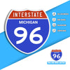 Interstate 96 Road Sign Replica – Personalized Travel Sign | Home & Office Wall Decor (8.54” x 8.53”)