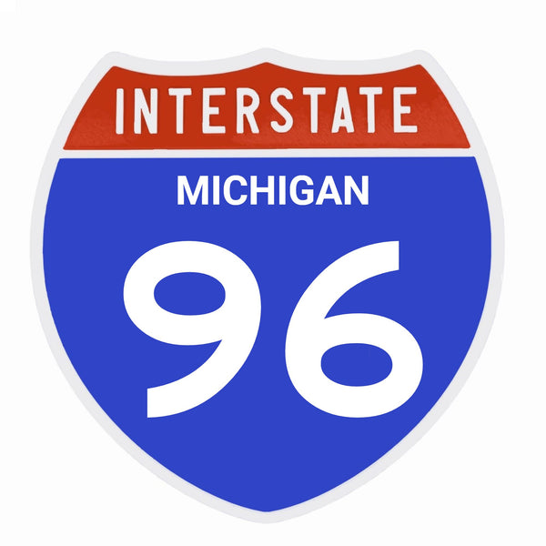 Interstate 96 Road Sign Replica – Personalized Travel Sign | Home & Office Wall Decor (8.54” x 8.53”)