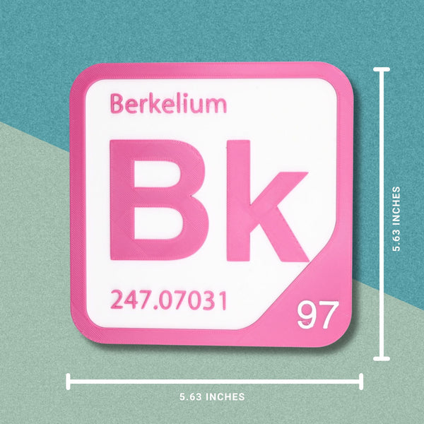 BERKELIUM Periodic Table Tile – Educational Wall Art for Science Lovers, 5.6 x 5.6 Inches