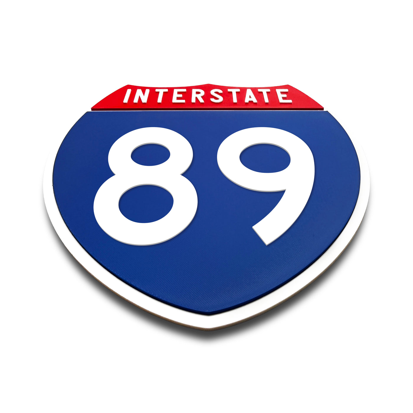 Interstate 89 Number Only road sign replica flat view