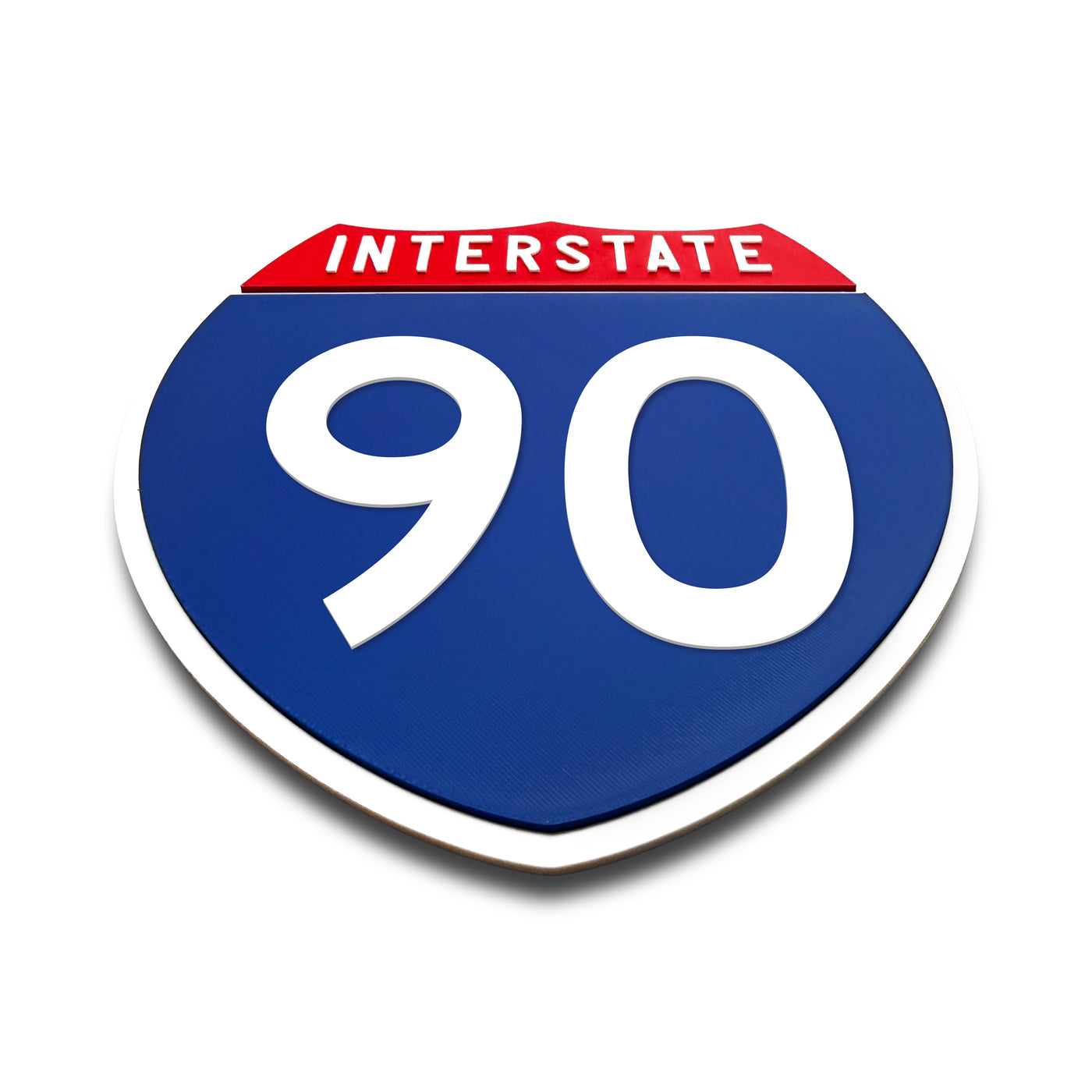 Interstate 90 Number Only road sign replica flat view