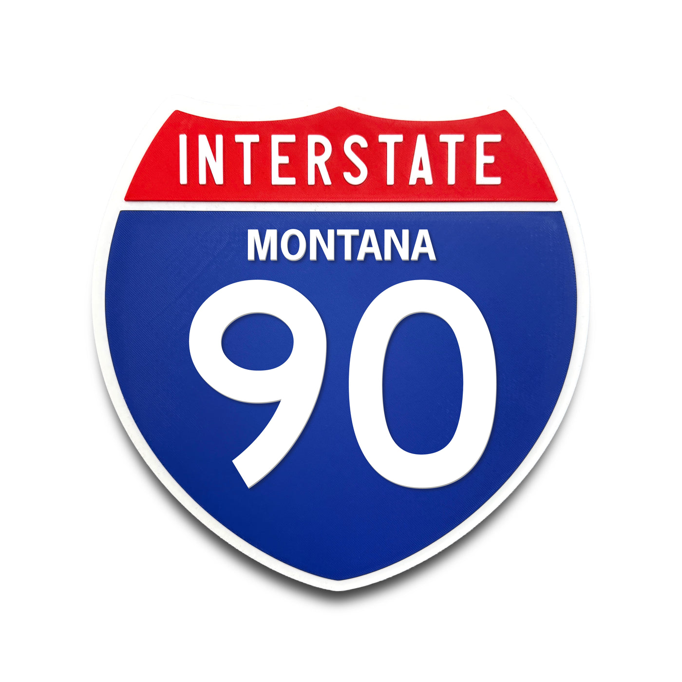 Interstate 90 Montana road sign replica front view