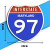 Interstate 97 Road Sign Replica – Personalized Travel Sign | Home & Office Wall Decor (8.54” x 8.53”)