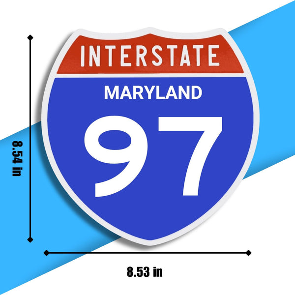 Interstate 97 Road Sign Replica – Personalized Travel Sign | Home & Office Wall Decor (8.54” x 8.53”)