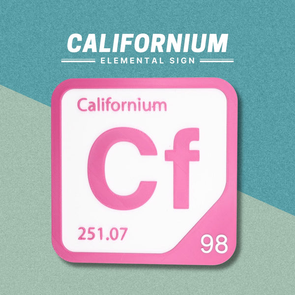 CALIFORNIUM Periodic Table Tile – Educational Wall Art for Science Lovers, 5.6 x 5.6 Inches