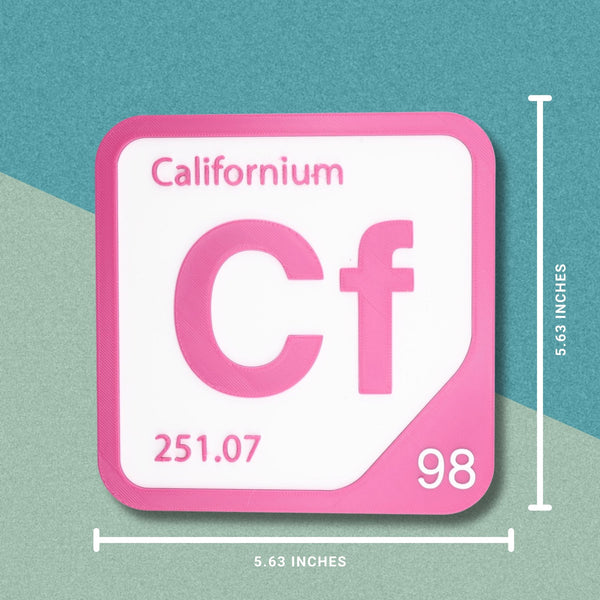 CALIFORNIUM Periodic Table Tile – Educational Wall Art for Science Lovers, 5.6 x 5.6 Inches