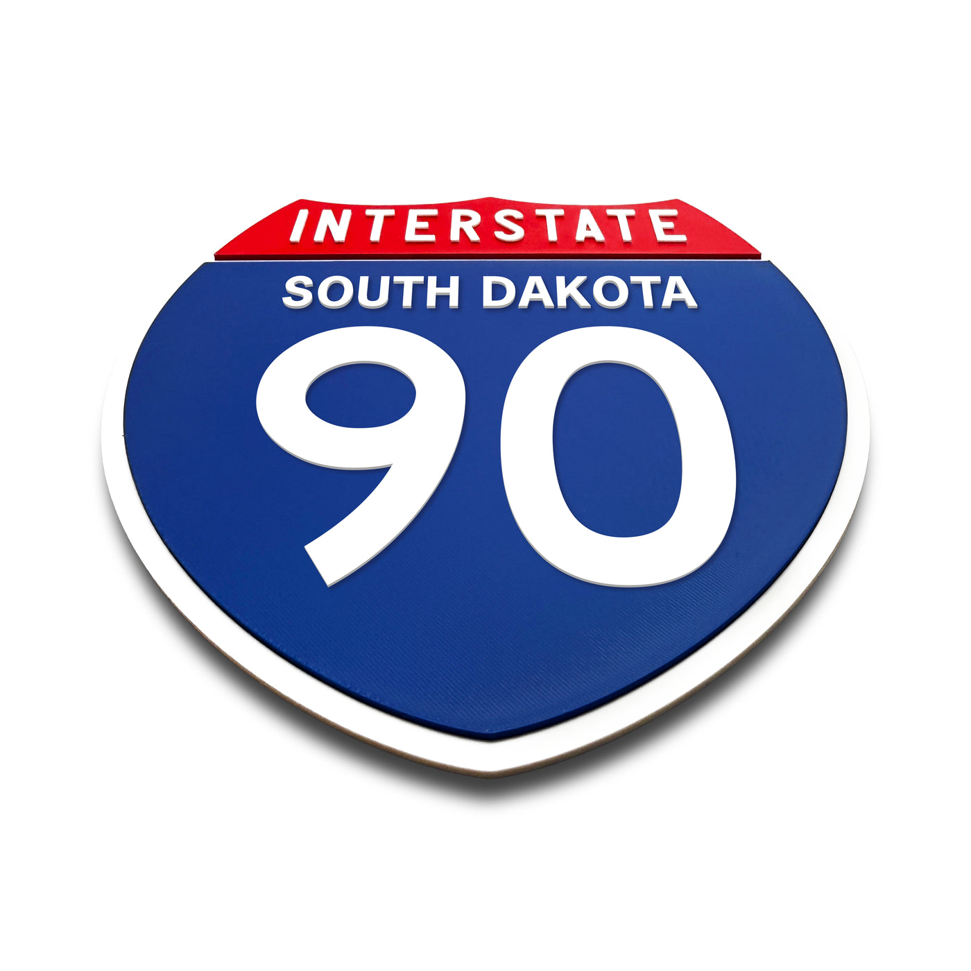 Interstate 90 South Dakota road sign replica flat view