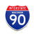 Interstate 90 Wisconsin road sign replica front view