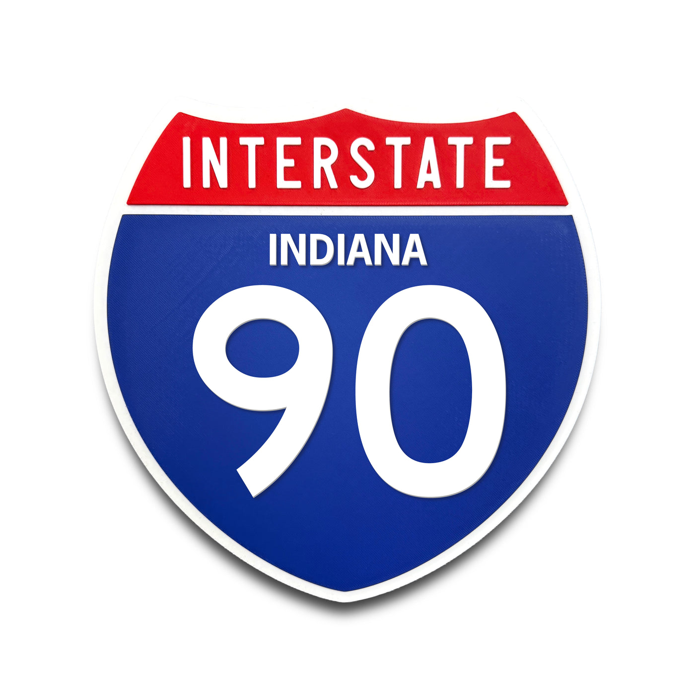 Interstate 90 Indiana road sign replica front view