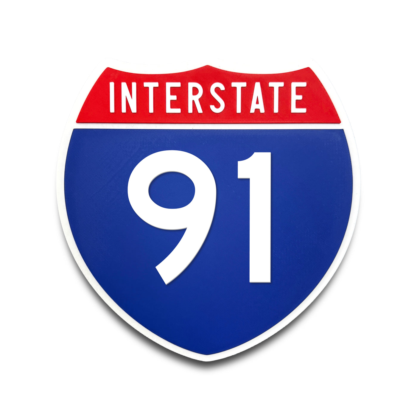 Interstate 91 Number Only road sign replica front view