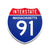 Interstate 91 Massachusetts road sign replica front view