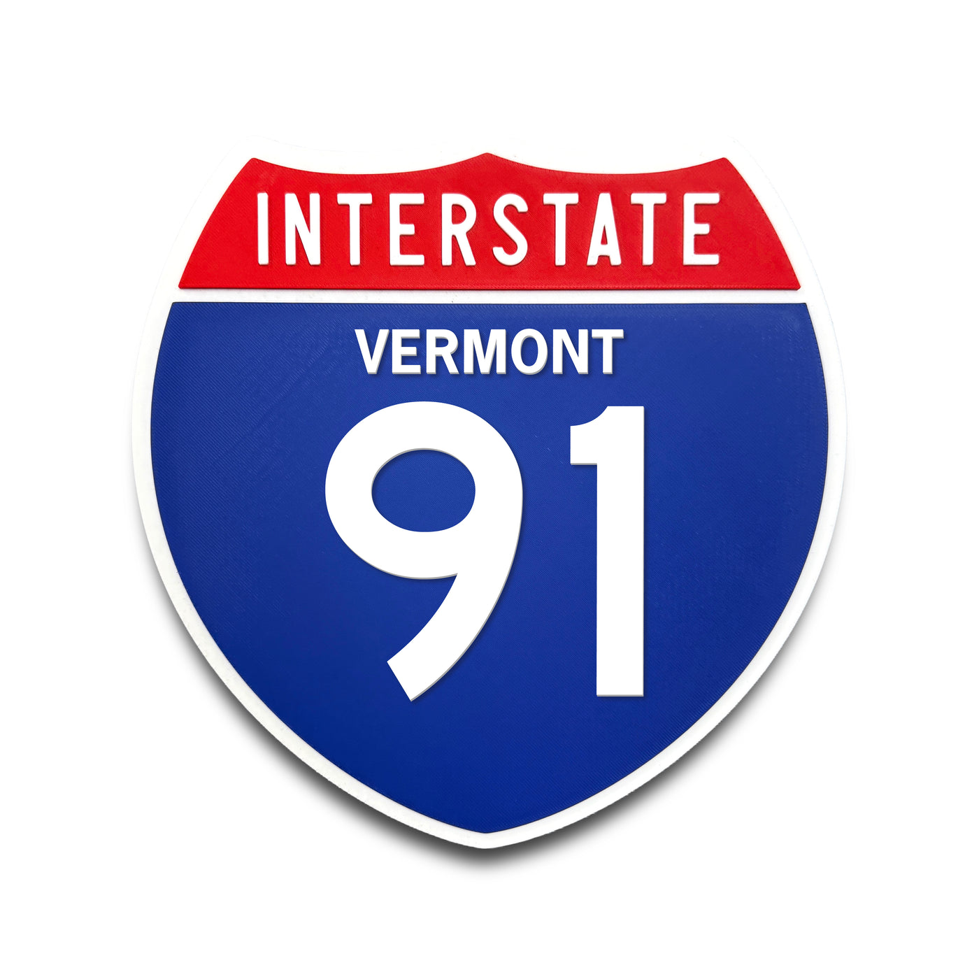 Interstate 91 Vermont road sign replica front view