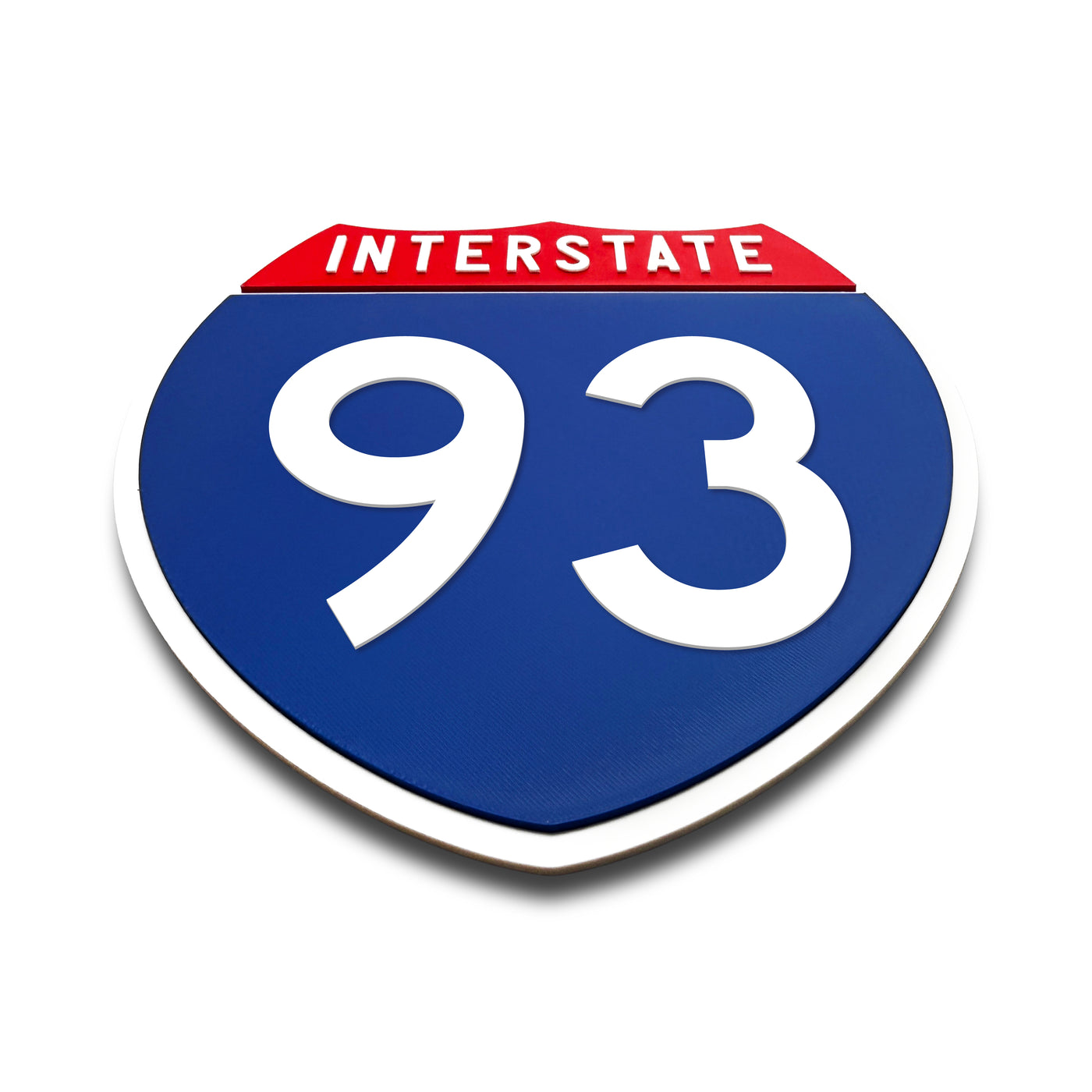 Interstate 93 Number Only road sign replica flat view