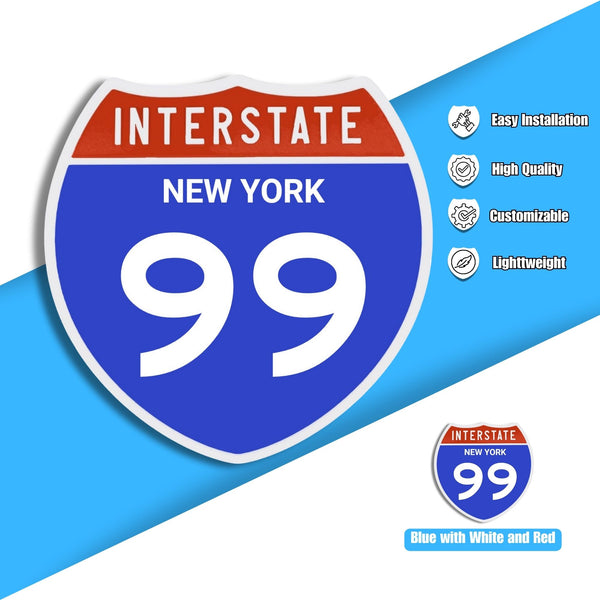 Interstate 99 Road Sign Replica – Personalized Travel Sign | Home & Office Wall Decor (8.54” x 8.53”)