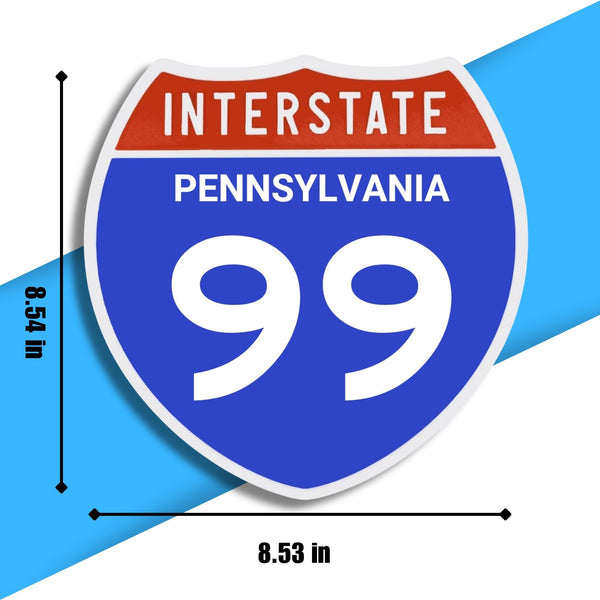 Interstate 99 Road Sign Replica – Personalized Travel Sign | Home & Office Wall Decor (8.54” x 8.53”)