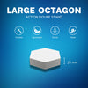 Large Octagon Action Figure Stands – Durable Display Set in Matte White or Black, Individual Heights or Full Set Available