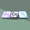 Periodic Table Word Sign - 'BACON' (Barium + Cobalt + Nitrogen) - 5.63 in x 5.63 - Durable & Eco-Friendly STEM Decor