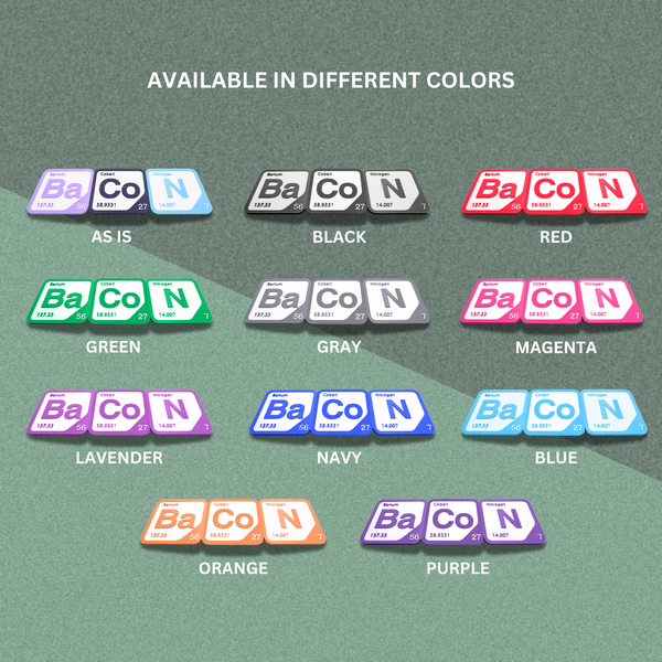Periodic Table Word Sign - 'BACON' (Barium + Cobalt + Nitrogen) - 5.63 in x 5.63 - Durable & Eco-Friendly STEM Decor
