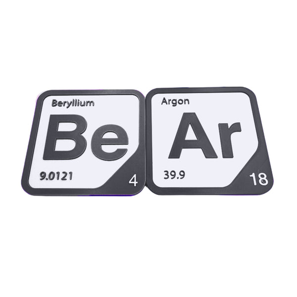 Periodic Table Word Sign - 'BEAR' (Beryllium + Argon) - 5.63 in x 5.63 - Durable & Eco-Friendly STEM Decor