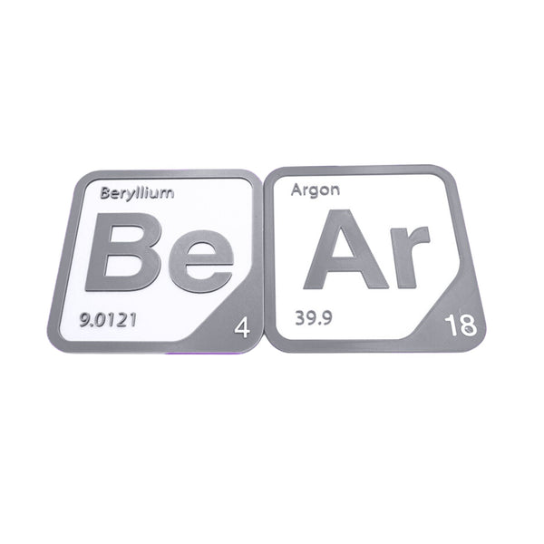 Periodic Table Word Sign - 'BEAR' (Beryllium + Argon) - 5.63 in x 5.63 - Durable & Eco-Friendly STEM Decor