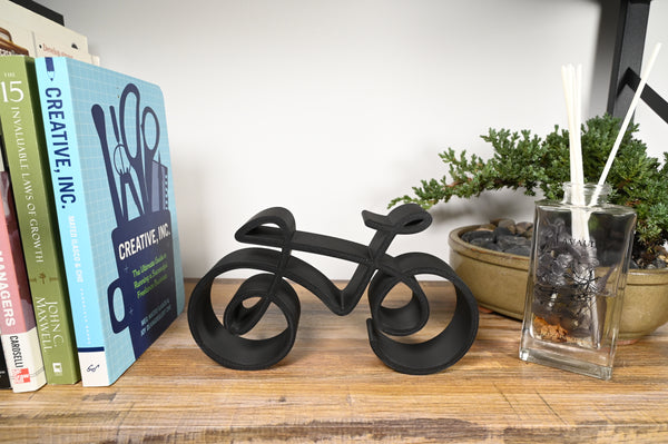 Road Bike Sculpture, Minimalist Line Art Bicycle Silhouette Statue Home Decor, Modern Hobbies and Desk Line Art, Cycling Gift