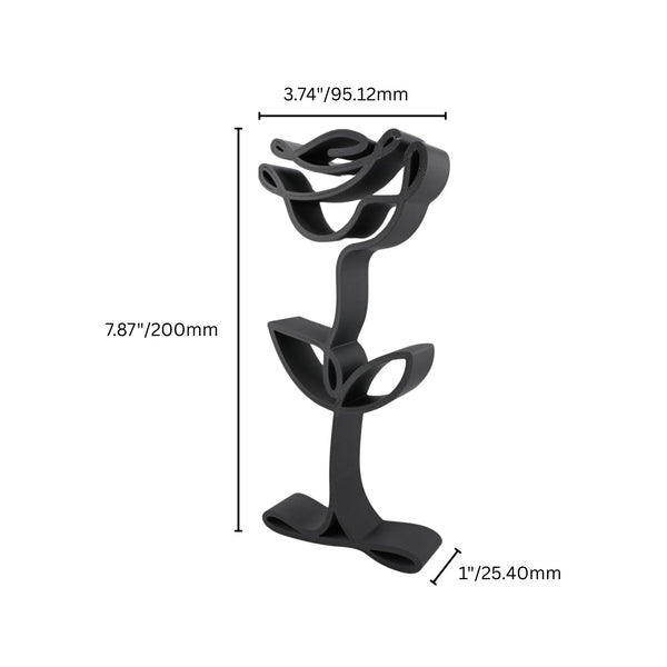 Rose Bloom Sculpture, Minimalist Line Art, Rose Silhouette, Elegant Floral Home Decor, Modern Hobbies, Desk Line Art