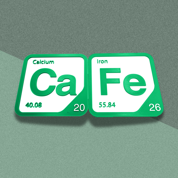 Periodic Table Word Sign - 'CAFE' (Calcium + Iron) - 5.63 in x 5.63 - Durable & Eco-Friendly STEM Decor