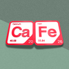 Periodic Table Word Sign - 'CAFE' (Calcium + Iron) - 5.63 in x 5.63 - Durable & Eco-Friendly STEM Decor