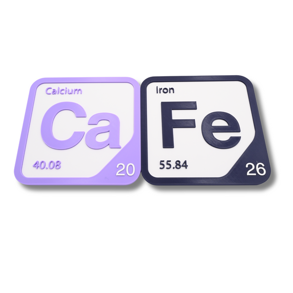 Periodic Table Word Sign - 'CAFE' (Calcium + Iron) - 5.63 in x 5.63 - Durable & Eco-Friendly STEM Decor