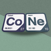 Periodic Table Word Sign - 'CONE' (Cobalt + Neon) - 5.63 in x 5.63 - Durable & Eco-Friendly STEM Decor
