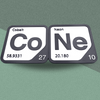 Periodic Table Word Sign - 'CONE' (Cobalt + Neon) - 5.63 in x 5.63 - Durable & Eco-Friendly STEM Decor