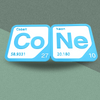 Periodic Table Word Sign - 'CONE' (Cobalt + Neon) - 5.63 in x 5.63 - Durable & Eco-Friendly STEM Decor