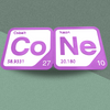 Periodic Table Word Sign - 'CONE' (Cobalt + Neon) - 5.63 in x 5.63 - Durable & Eco-Friendly STEM Decor