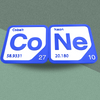 Periodic Table Word Sign - 'CONE' (Cobalt + Neon) - 5.63 in x 5.63 - Durable & Eco-Friendly STEM Decor