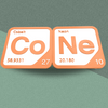 Periodic Table Word Sign - 'CONE' (Cobalt + Neon) - 5.63 in x 5.63 - Durable & Eco-Friendly STEM Decor