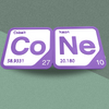 Periodic Table Word Sign - 'CONE' (Cobalt + Neon) - 5.63 in x 5.63 - Durable & Eco-Friendly STEM Decor