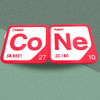 Periodic Table Word Sign - 'CONE' (Cobalt + Neon) - 5.63 in x 5.63 - Durable & Eco-Friendly STEM Decor