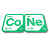 Periodic Table Word Sign - 'CONE' (Cobalt + Neon) - 5.63 in x 5.63 - Durable & Eco-Friendly STEM Decor