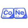 Periodic Table Word Sign - 'CONE' (Cobalt + Neon) - 5.63 in x 5.63 - Durable & Eco-Friendly STEM Decor