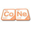 Periodic Table Word Sign - 'CONE' (Cobalt + Neon) - 5.63 in x 5.63 - Durable & Eco-Friendly STEM Decor