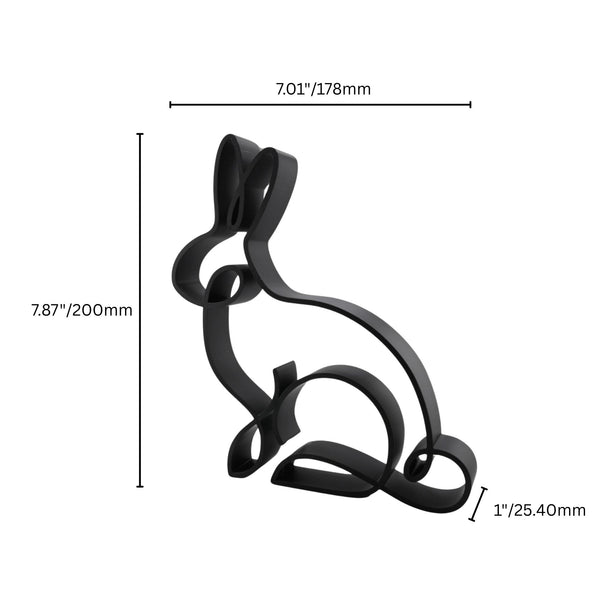 Timeless Rabbit Sculpture, Minimalist Line Art Rabbit, Charming Bunny Home Decor, Modern Hobbies, Desk Line Art for Animal Lovers