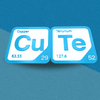 Periodic Table Word Sign - 'CUTE' (Copper + Tellurium) - 5.63 in x 5.63 - Durable & Eco-Friendly STEM Decor