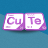 Periodic Table Word Sign - 'CUTE' (Copper + Tellurium) - 5.63 in x 5.63 - Durable & Eco-Friendly STEM Decor