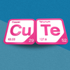Periodic Table Word Sign - 'CUTE' (Copper + Tellurium) - 5.63 in x 5.63 - Durable & Eco-Friendly STEM Decor